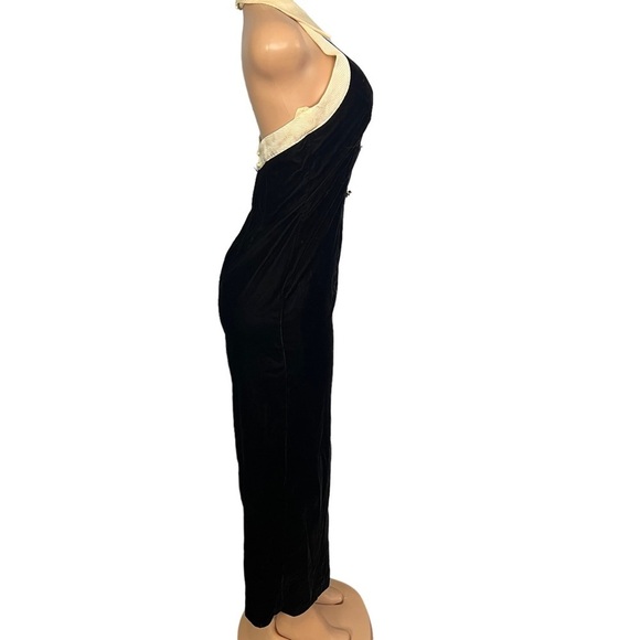 Scott McClintock Vintage Black Velvet Halter Neck Dress - Picture 5 of 10